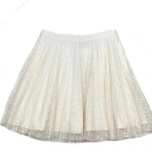 Vero Moda Cream Lace Jessica Pleated Skirt